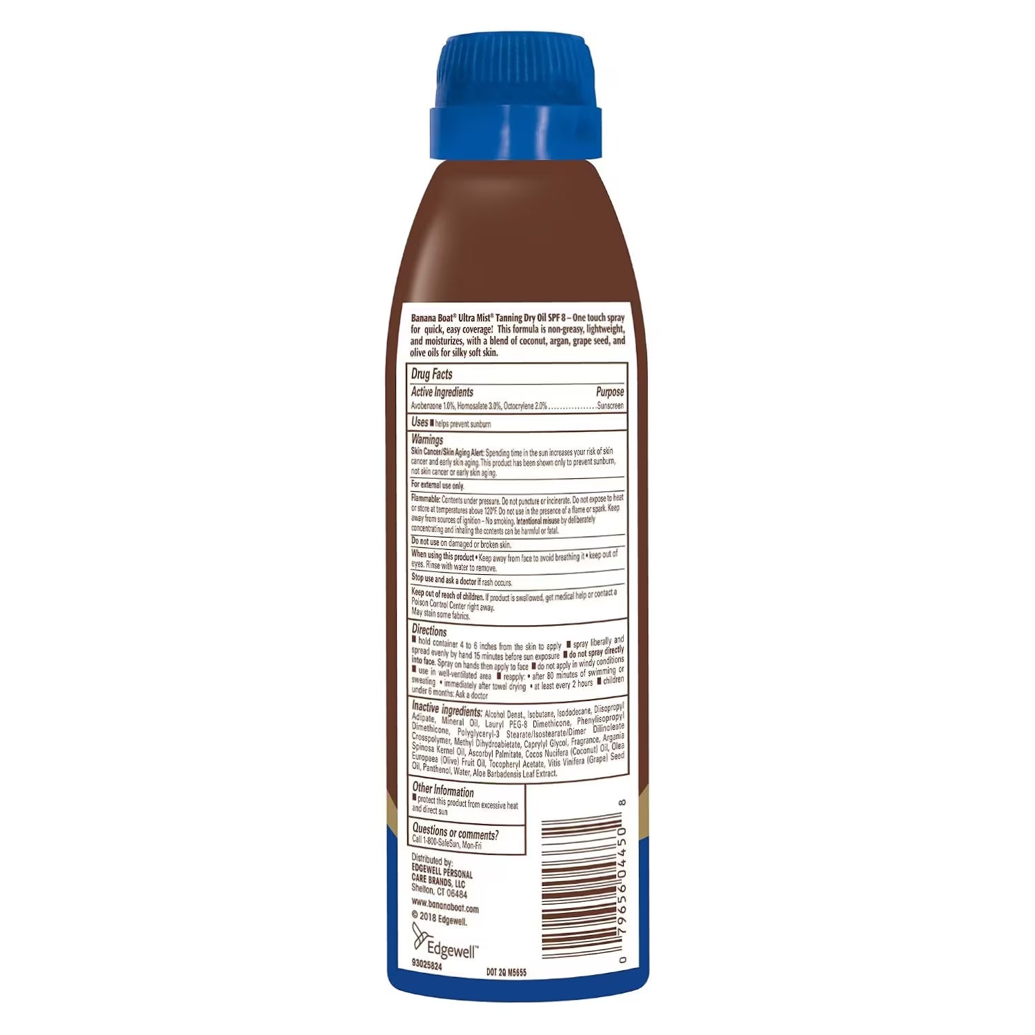 Banana Boat UltraMist Dry Oil Clear Spray Tanning Sunscreen SPF 8 6 oz - 12 Pack
